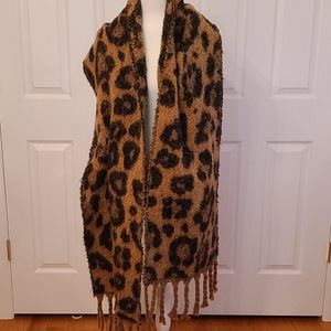 Leopard print winter scarf